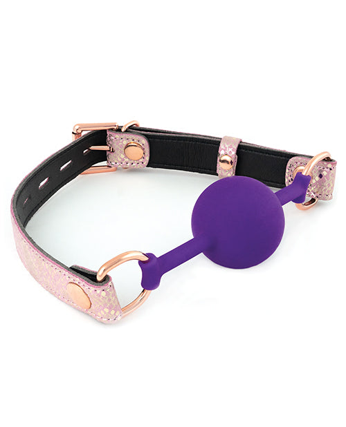 Leather Ball Gag With Snakeskin Print - Wicked Sensations