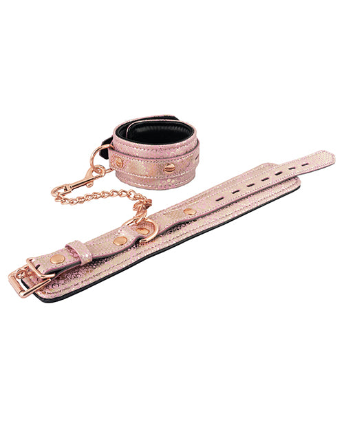 Leather Restraints With Snakeskin Print - Wicked Sensations