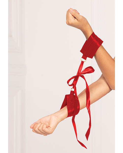 Satin Elastic Cuffs With Tie - Wicked Sensations