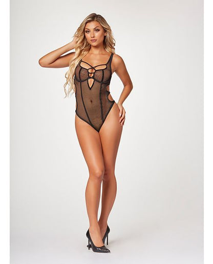Seven Til Midnight Fishnet Strappy High Cut Leg Teddy