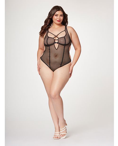 Seven Til Midnight Fishnet Strappy High Cut Leg Teddy