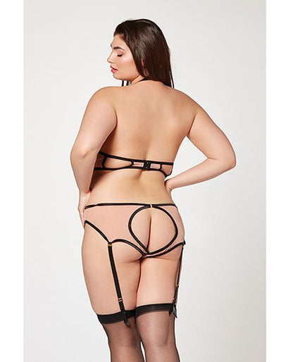 Seven Til Midnight Mesh Cut Out Halter Teddy