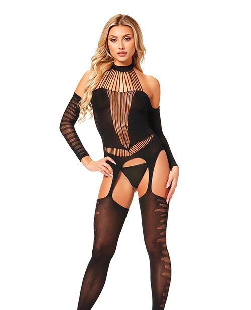 Seven Til Midnight Halter Body Stocking Jumpsuit