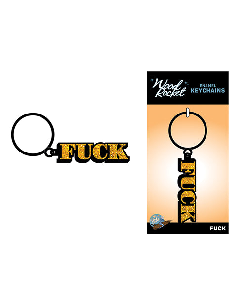 Wood Rocket Fuck Keychain