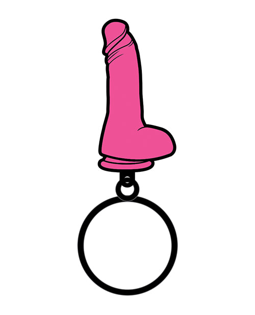 Wood Rocket Pink Dildo Keychain