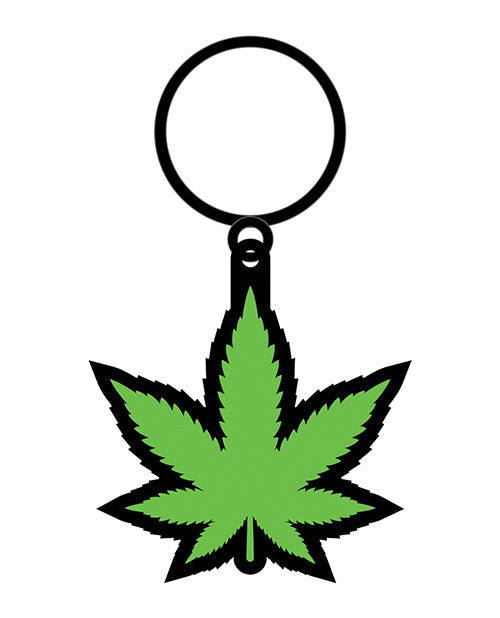 Wood Rocket Pot Leaf Keychain