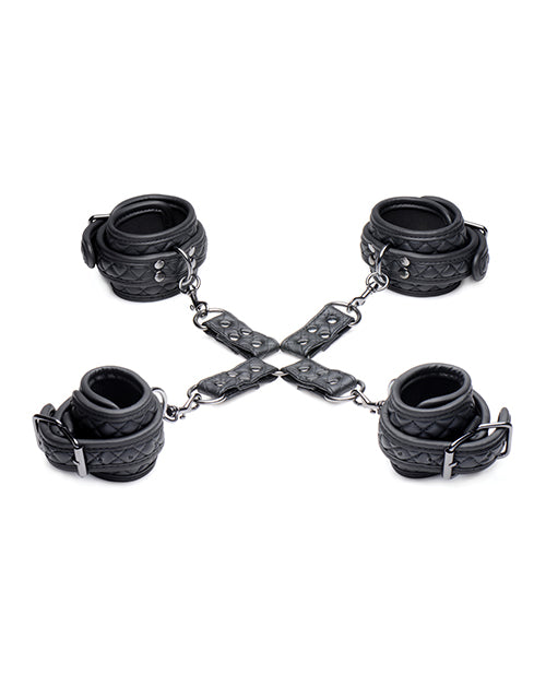 Master Series Concede Wrist/Ankle Restraint Set With Bonus Hogtie Adaptor - Wicked Sensations