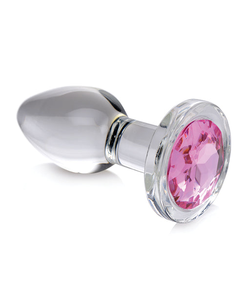 Booty Sparks Pink Gem Glass Butt Plug - Wicked Sensations