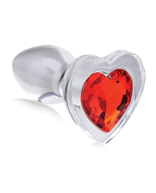 Booty Sparks Red Heart Gem Glass Butt Plug - Wicked Sensations